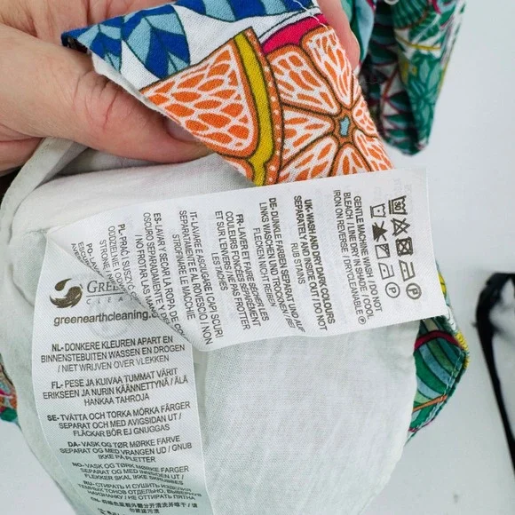 Boden Tropical Fruit Floral Cotton Mini Dress Size 2 Botanical Resortwear - Picture 7 of 9